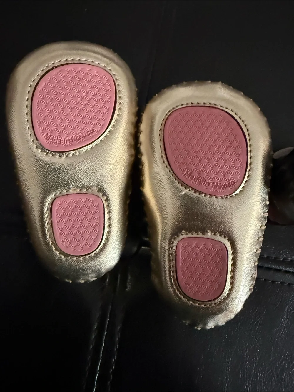 Baby Mary Jane Gold Heart Strap Shoes